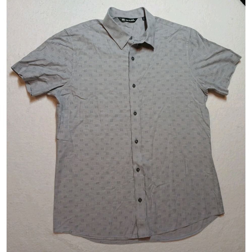 Travis Mathew‎ Polo Shirt Mens Size Medium Gray Chancellor Performance Preppy